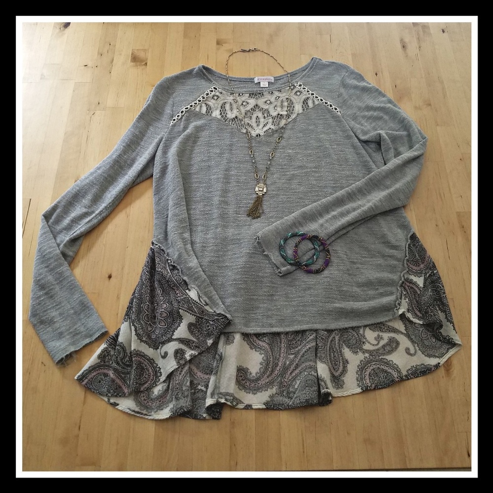 Lightweight Paisley detailed Long Sleeve